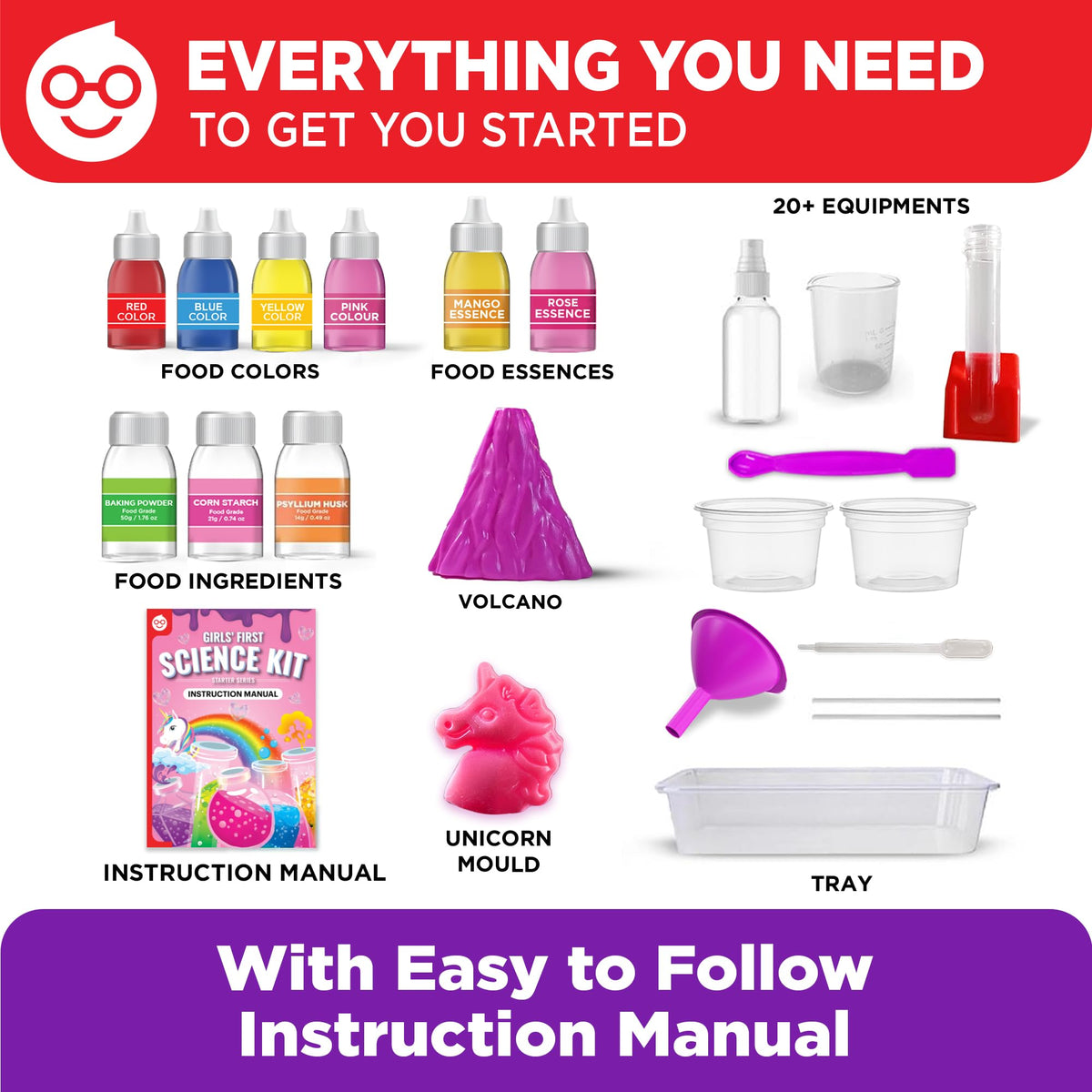 Doctor Jupiter Girls' First Science Experiments Kit for Kids Ages 4+