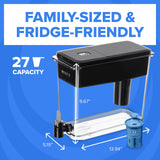 Brita 27 Cup Water Filter Dispenser with Elite Filter, NSF Certified to Remove 99% of Lead, Reduces 30 Contaminants Including Microplastics, Mercury & Chlorine, SmartLight Indicator, BPA-Free, Black