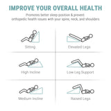 Wedge Pillow with Foam Top for Sleeping,Reading and Rest, 8 Inch Elevated Support Triangle Bed Pillow for Legs and Back Support with Washable Cover