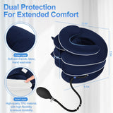 WellSync Inflatable & Adjustable Neck Traction Device with Neck Brace,Portable Cervical Traction Device for Instant Neck Pain Relief,Perfect for Home,Office,and Travel(Dark Blue)
