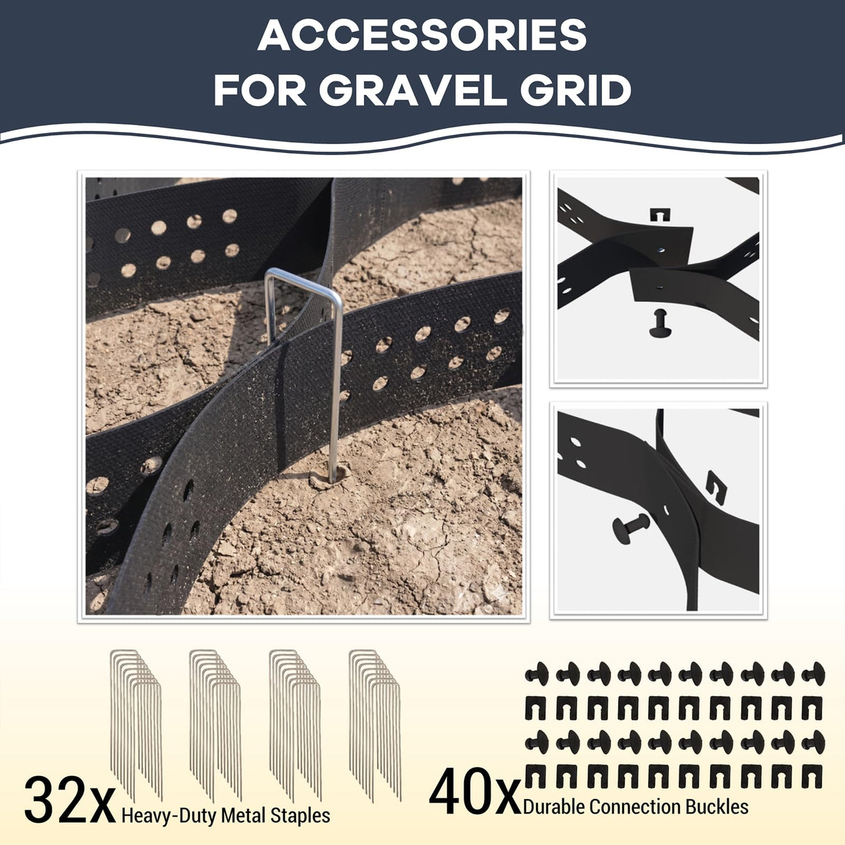 40FT Gravel Grid for Driveway –HDPE Geocell Ground Stabilizer