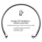 Brondell Bidet Toilet Seat Non-Electric Swash Ecoseat, Fits Elongated Toilets, White - Dual Nozzle System, Ambient Water Temperature - Bidet with Easy Installation