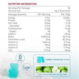 Unichi Hair Boost Gummy, 5200mcg Biotin Formulated with Zinc and Pantothenic Acid for Stronger and Thicker Hair, Great Tasting with Sea Salt & Green Grape Flavour, 60 Count