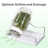 Complete Sprouting Jar Kit| 2 Wide Mouth Mason Jars, 316 Screen Sprout Lids, Blackout Sleeves, Tray, Stand| Sprouter Set for Growing Broccoli, Alfalfa and More-Seeds not Included