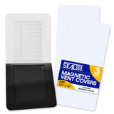 SEAL360 Magnetic Vent Covers (3-Pack), Pockets for Complete Seal, 5.5" X 12" (White) for Floor, Wall, or Ceiling Vents and Air Registers, for RV, Home HVAC and AC Vents, Vent Not Included