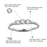 LAVALE Round Cut Moissanite Wedding Band for Women, Brilliant D Color VVS1 Clarity Classic Lab Created Diamond Wedding Ring 18K White Yellow Rose Gold Vermeil 4 Claw Knife Edge Moissanite Rings