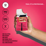 TRUBAR Vegan Protein Bar, Get In My Belly Pb & Jelly, Gluten Free, Plant Based, High Fiber, Dairy Free, Low Fat, Non GMO, No Sugar Alcohols, 12G Lean Protein, 13G Fiber, Healthy Snack Bars, 12 CT