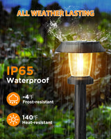 Pywut Solar Pathway Lights Outdoor - 8 Pack Solar Powered Garden Lights Waterproof IP65, Decor Landscape Lighting with Three Lighting Modes for Yard, Lawn, Walkway, Driveway, Warm White