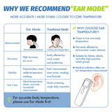 Elera Ear Thermometer for Kids, Baby Thermometer with Forehead and Ear Mode for Adults, Infant, Kids and Toddler, Touchless and 1 Second Reading with Fever Alarm and Mute Function, LCD