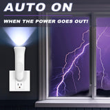 ROSSEX 4 in 1 Emergency Lights for Home Power Failure, 6 Pcs Rechargeable LED Flashlight Plug in Wall, Automatic Turn-On Power Outage Night Light Flashlight for Hurricane Preparedness Items