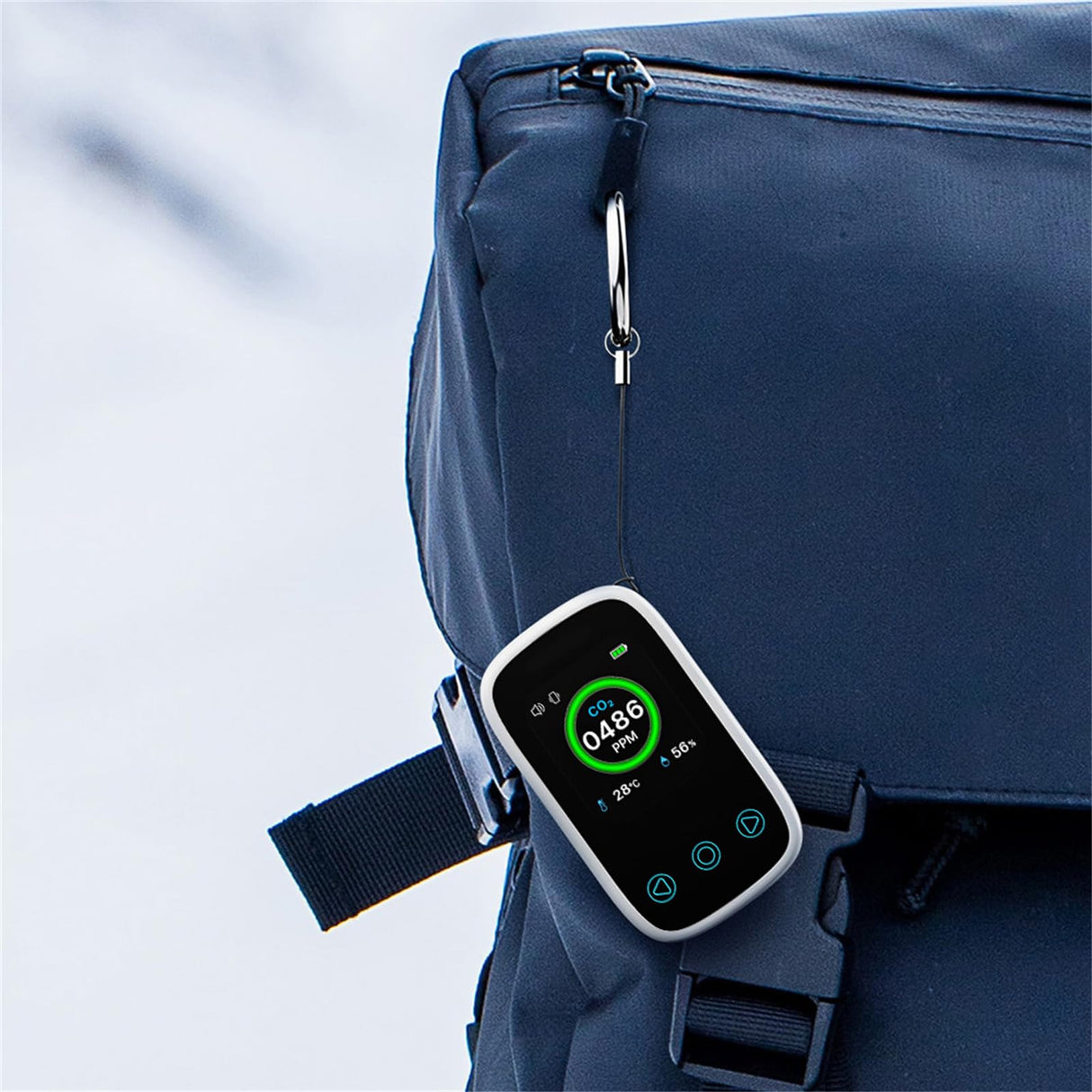 Rechargeable CO2 Alarm Travel/Camping Carbon Dioxide Warning with Temperature/Humidity Display Portable CO2 Meter Carbon Dioxide Warning
