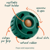 WOOF Pupsicle Interactive Dog Ball Toy for Dogs 25-75 lbs - Green