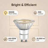 LPSAFP LED GU10 Range Hood Light Bulbs, LED Stove Appliance Light Bulb, Kitchen Light Replacement Halogen Light Bulb, 50W Equivalent, Warm White 120V/AC, 6W 550 Lm, Dimmable,Waterproof IP65 Pack of 2