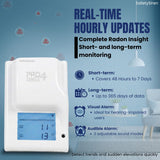 Safety Siren Pro4 Plug-in Radon Detector, Continuous Radon Gas Monitoring with Audible & Visual Alarms | Short & Long-Term Radon Detection for Home, Office, & Other Indoor Living Areas | Made in USA