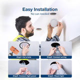 Amico 6 Pack 4 Inch 5CCT Ultra-Thin LED Recessed Ceiling Light with Junction Box, 2700K/3000K/3500K/4000K/5000K Selectable, 11W Eqv 70W 800LM Brightness Dimmable Canless Wafer Downlight, ETL & FCC