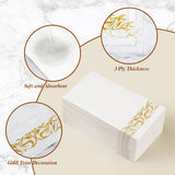 BESTVIP 200 Pack Disposable Paper Napkins,3-Ply Dinner Napkins with Gold Trim for Guests,Bathroom Paper Hand Towels Soft and Absorbent,Perfect for Christmas,Kitchen,Dinner,Party,Wedding or Event