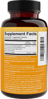 Viva Naturals Vitamin C and Zinc Supplement (250 Capsules) - 1000 mg Vitamin C with Zinc 20 mg Antioxidant Supplements for Immune Support, Vitamin Supplement for Adults
