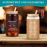 OLSUNOR 6 Set Employee Appreciation Gifts Bulk, Personalized Inspirational Thank You Gifts for Christmas Staff Coworker 16 oz Can Shaped Beer Glass Cups, Gift Box and Card for Team Women Men Teacher