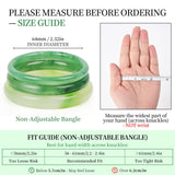 BOZAMBA 3 Pcs Natural Jade Bangle Bracelet for Women, 64mm Good Luck Bangle Wealth Healing Bracelet for Mother Grandmother, Christmas Birthday(light green)