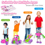 STEM Toys for 4 5 6 7 8+ Year Old Girl Birthday Gifts Pink Educational Building Toys for Kids Ages 4-8 5-7 8-10 Stem Activities Construction Toy for Girls 4-6 6-8 Creative Games Christmas Idea Gift