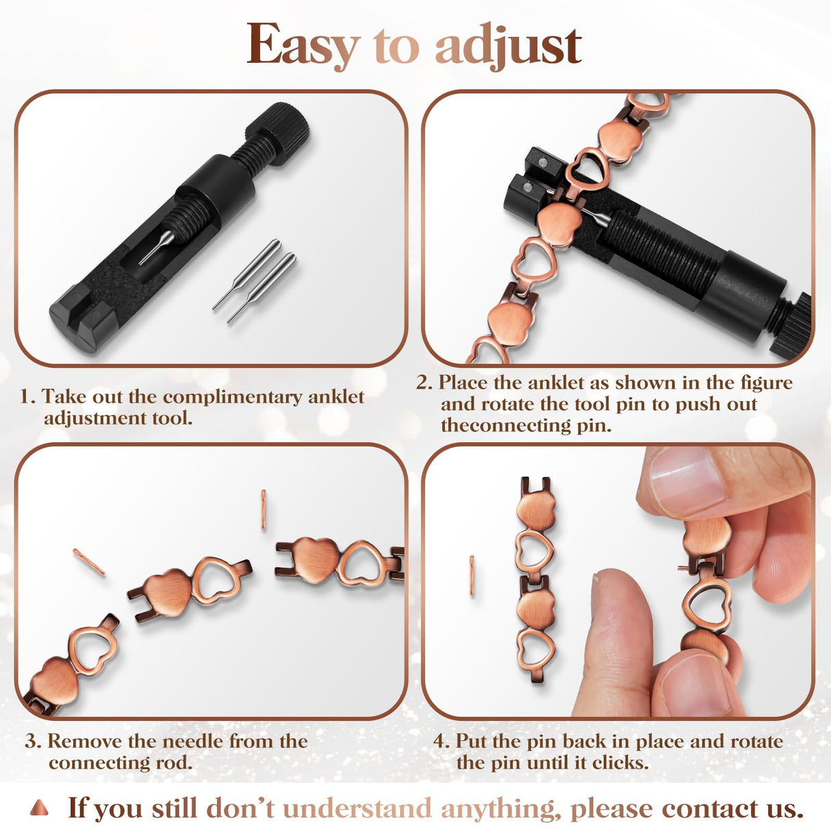 Copper Anklet for Women Magnetic Copper Ankle & Lymphatic Drainage Ring with 3500 Gauss Magnets 100% Solid Pure Copper Jewelry Gift with Adjustment Tool
