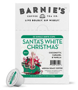 BARNIE'S COFFEE TEA CO. Single Serve K cups for Keurig Brewers Medium Roast Arabica Coffe Beans, Decaf Santa's White Christmas, 22 Count