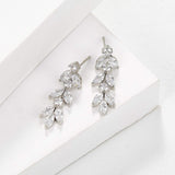 SWEETV Cubic Zirconia Wedding Earrings for Brides, Marquise Bridal Earrings