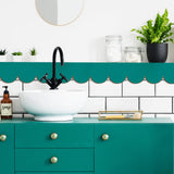 Threehoney 24 Pack Unfinished Scalloped Decorative Wood Trim Scalloped Edge Decorative Wood Molding Cute DIY Moulding Trim for Christmas Home Wall Cabinet Shelf and Window Door (15.75 x 3.54 Inch)