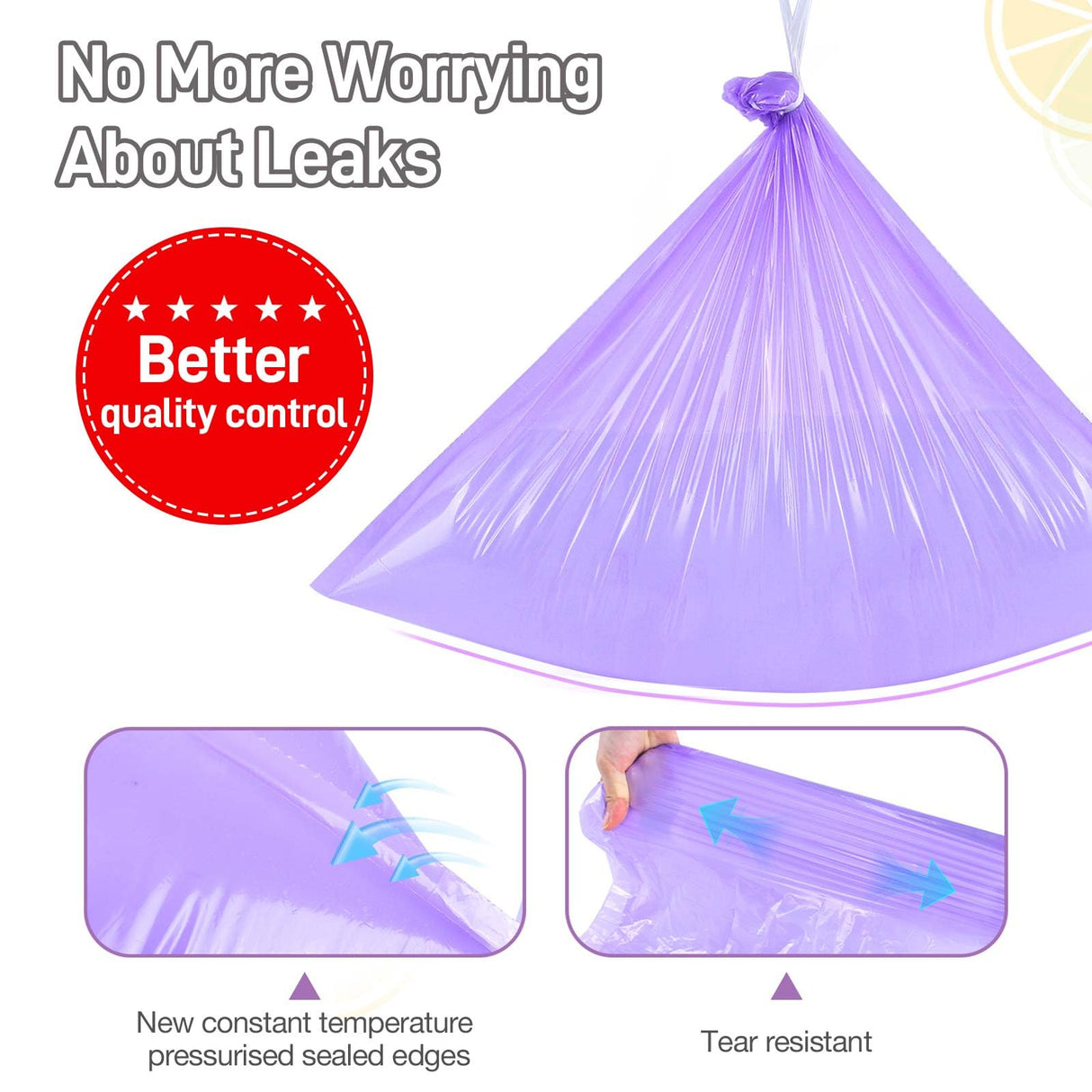 Commode Liners 120pcs Strong Portable Toilet Bags Leak Proof Lemon Scented Toilet Liners Disposable Adult Universal Fit Most Standard Bedside Commode, Porta Potty, Camping Toilet, NO Pad