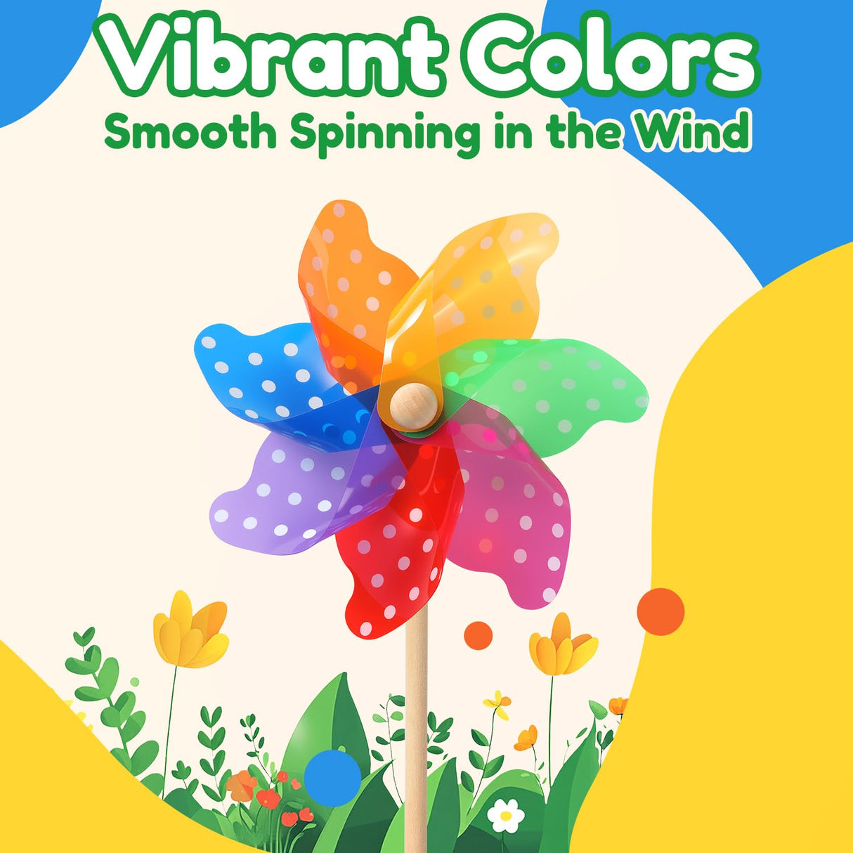 IilLittle 10 Pack Rainbow Pinwheel, Pinwheels for Kids