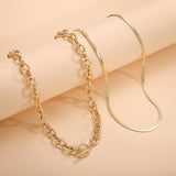 CHESKY 14K Gold Plated Chunky Paperclip Necklace