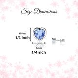 Cherished Moments Birthstone Heart Earrings, .925 Sterling Silver