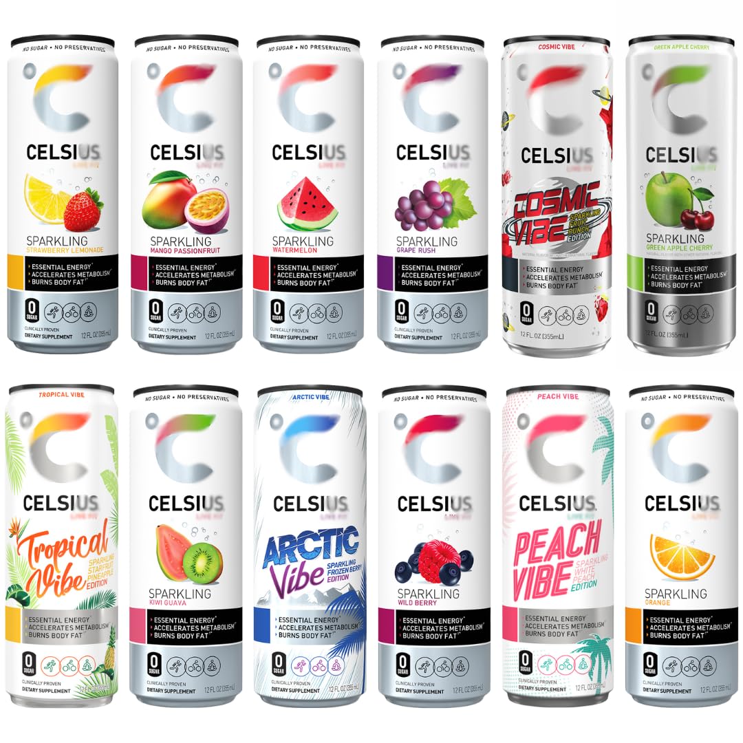 Energy Drink Variety Pack, Assorted Essential Energy Drink Variety, No Sugar, 12 Fl Oz (Pack of 12) (12 Pack, 12 Flavor)