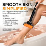 EZPIK Lotion Applicator for Back, Extendable up to 23" - Curved Design Back Lotion Applicator for Elderly/Seniors with Limited Mobility, Lotion Stick & Sunscreen Spreader for Skin Cream, Oils & More