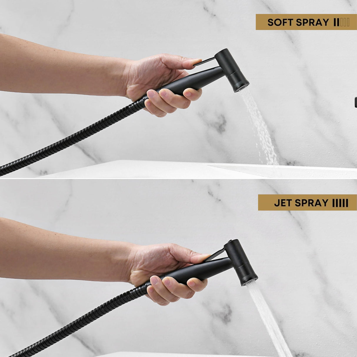 Purrfectzone Black Bidet Sprayer for Toilet, Handheld Shower Kit, Easy-to-Install Toilet Handheld Set, Hand Held Stainless Steel with Adjustable Flow, Cloth Diaper Sprayer Shattaf