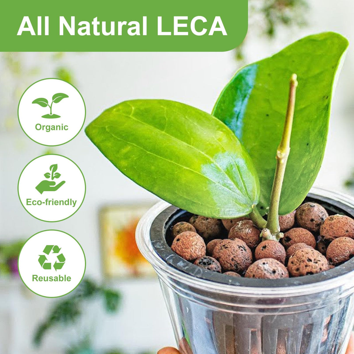 Pulovin 15 lbs LECA Clay Pebbles for Plants, 4-16mm LECA Balls for Indoor Plants Drainage, Hydroponics, Aquaponics, Natural Clay Balls for Soil Root Development, Orchid Potting Mix