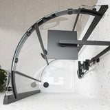 Sandy Beach Black Shower Waste Trap - 90mm Shower Waste Trap, Slimline Black Shower Waste 90mm - Black Shower Tray Waste Trap, Shower Tray Trap - Black Shower Trap - 90mm Diameter 48mm Depth