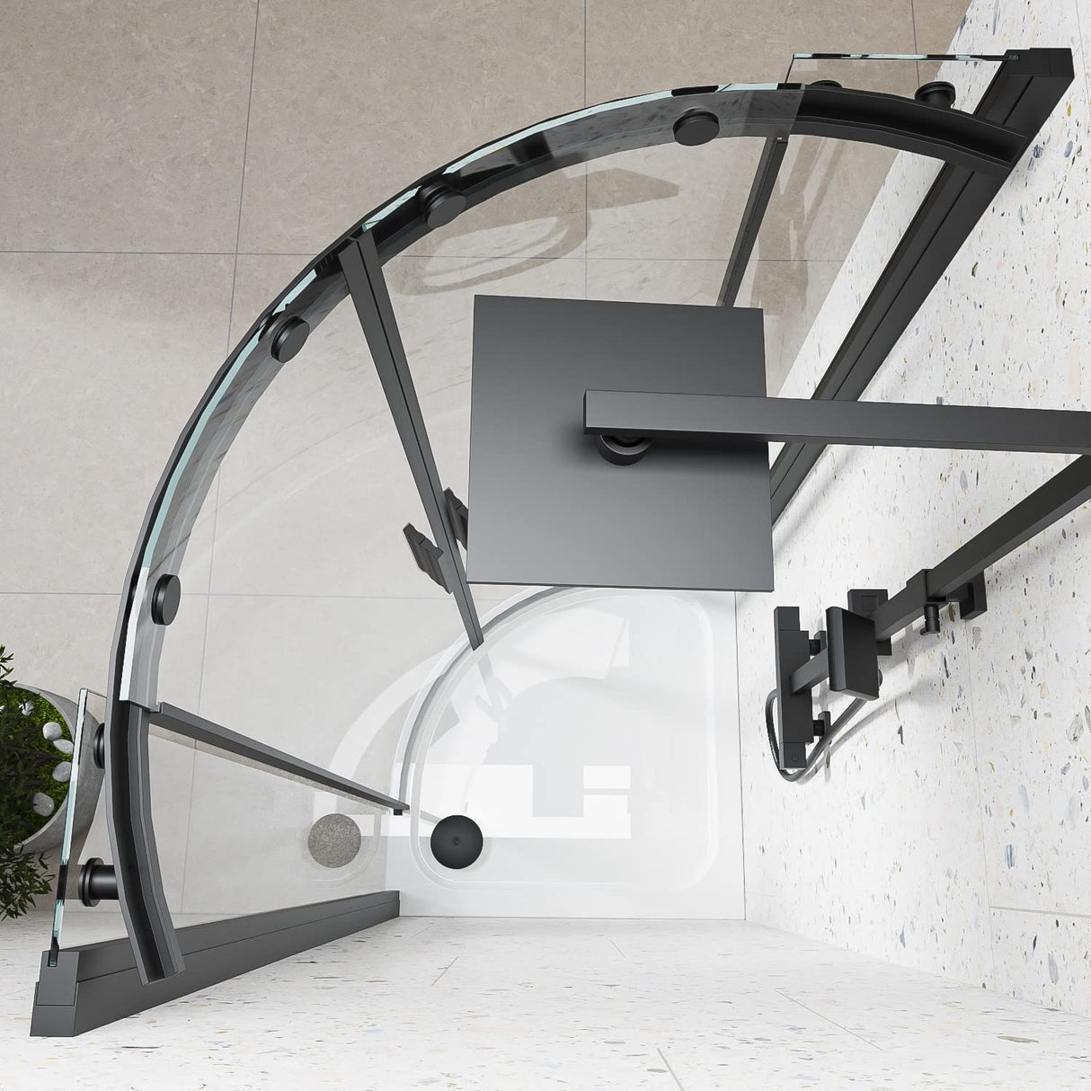 Sandy Beach Black Shower Waste, Black Elegance, Premium 90mm Waste Trap, Sleek Shower Tray Waste Trap, and Drain Cover Replacement Solutions - Perfectly Sized, Effortlessly Stylish (Black)