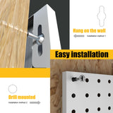 Spampur Peg Board, 8 Pack Metal Pegboard Panels with 50 Hooks, White Pegboards Wall Organizer, Peg Board for Walls Home, Garage Tool Storage, Office Organization, Craft Room,Christmas Gifts