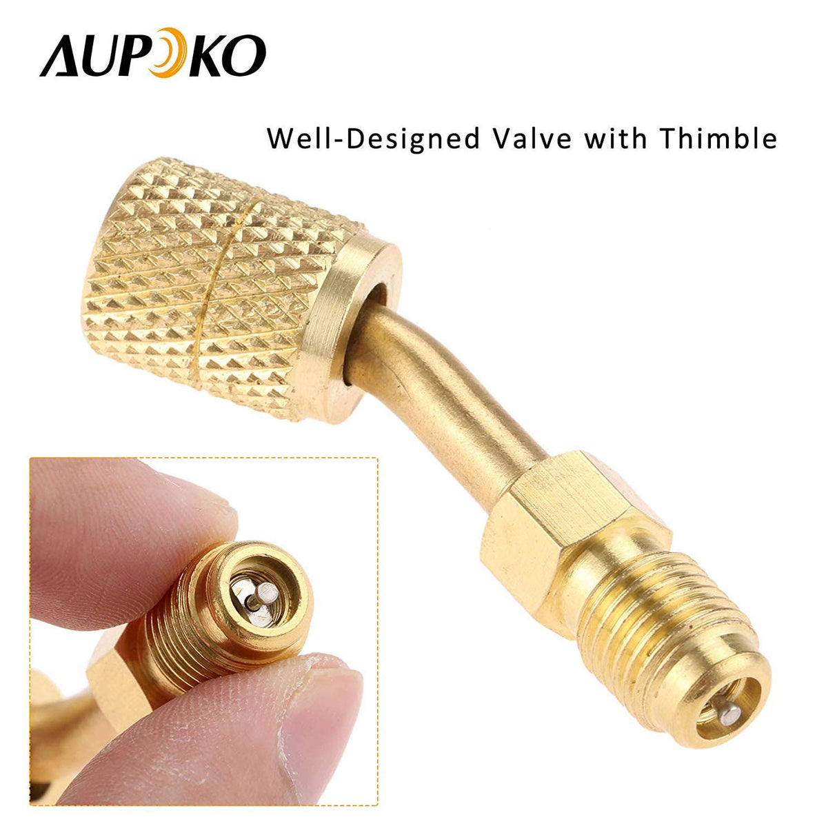 R410A Adapter 5/16" SAE Female Quick Couplers to 1/4" SAE Male Flare, 2 PC 45 Degree Angled Charging Vacuum Adapter, Used for R410a with Thimble Mini Split System, HVAC and Refrigeration Service