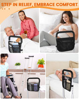 Bed Rails for Elderly Adults Safety - Adjustable Bed Assist Rail for Seniors - Stable Bed Side Rails Handle Support Bar Bed Guard Rails with Storage Bag & Fixing Strap, Fit King Queen Full Twin Bed