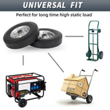 GICOOL 10" x 2.5" Flat Free Solid Rubber Tire with 5/8" Axle Bore Hole, 2 1/4" Hub, Replacement 4.10/3.50-4" for Hand Truck Dolly Trolley Garden Wagon Cart Generator, 2 Pack