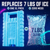 Miami Ice XL Reusable Ice Packs for Cooler (12"x9") - Replaces 14 lbs of Ice, Stays Cold up to 96 Hours, BPA-Free, Built-in Handle, Large Frozen Cooler Ice Packs - 2 Pack