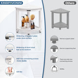 KingPavonini HDPS Corner Shower Stool for Inside Shower Waterproof, Anti-Fading Shower Bench for Shaving Legs, Anti-Fracture Shower Seat with Storage Shelf, Rapid Assembly, Load 400 Pounds