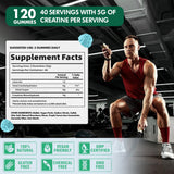 DANEW Pro Creatine Monohydrate Gummies 5000mg for Men & Women, Creatine Monohydrate for Muscle Strength, Muscle Builder, Energy Boost, Pre-Workout Supplement(120 Count)-Blueberry Flavor