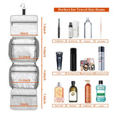 Bosidu Hanging Travel Toiletry Bag, Large Capacity Cosmetic Travel Toiletry Organizer for Women with 4 Compartments & 1 Sturdy Hook, Perfect for Daily Use/Christmas