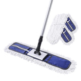 CLEANHOME 24" Commercial Dust Mop for Floor Cleaning, Heavy Duty Duster Floor Mop with 59” Extendable Long Handle,Hotel Gym Garage Hospital Household Cleaning Supplies for Hardwood,Marble Floors,Blue