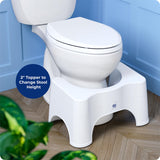 Squatty Potty The Original Bathroom Toilet Stool - Adjustable 2.0, Convertible to 7" or 9" Height with Removable Topper for Adults and Kids White