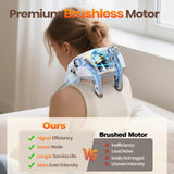 LCMWB Brushless Neck Massager with Heat, Cordless 6D Professional Neck Massager for Pain Relief Deep Tissue, Ergonomic Kneading Back Shoulder Massagers with 2 Modes/Speeds, Fathers Day Gift