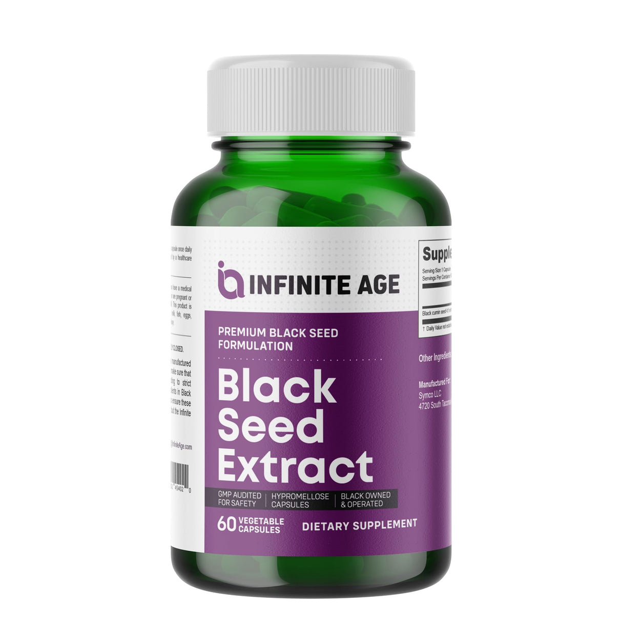 Infinite Age Dry Organic Black Seed Oil Extract Capsules, 60 Count - Nigella Sativa Immune Booster for Optimal Skin, Hair, Memory, Focus, Brain Health and Immunity - Thymoquinone Supplement